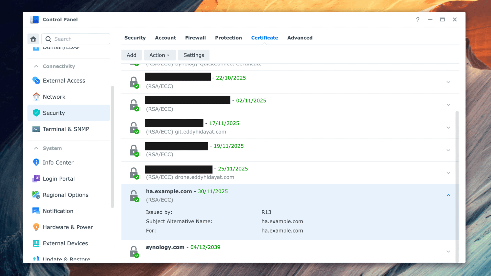 Screenshot of Let's Encrypt certificate